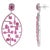 Art Deco Geometric Ruby Lattice Drop Earrings in 925 Sterling Silver, A Pair For Sale - Image 6 of 11