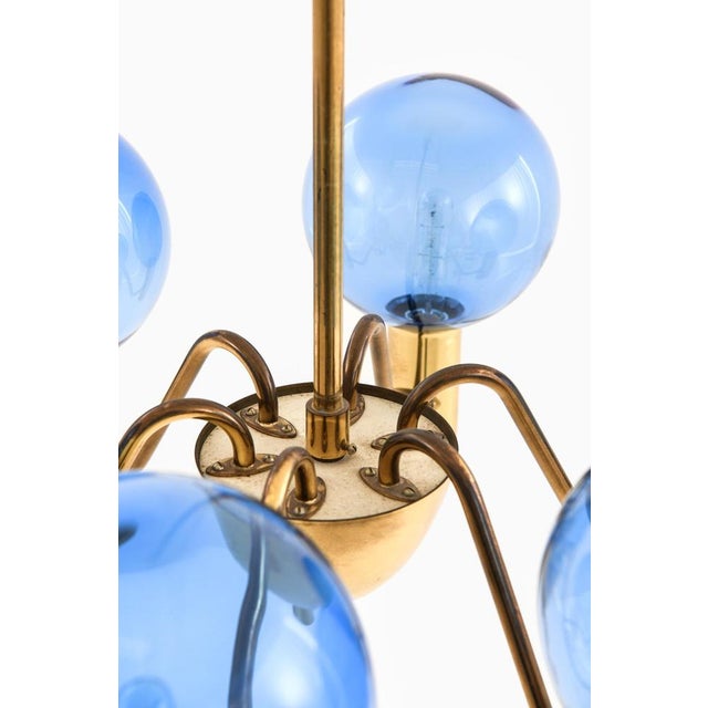 Ceiling Lamp with Blue Glass Globe from Hans-Agne Jakobsson, 1960s For Sale - Image 4 of 12