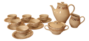Coffee Service with Gilt Decorations by Richard Ginori, 1960s, Set of 9