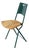 Green Mia Folding Chair with Rush Seat attributed to Giorgio Cattelan, Italy, 1980s For Sale