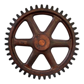Industrial Foundry Pattern | Wood Cogged Wheel For Sale