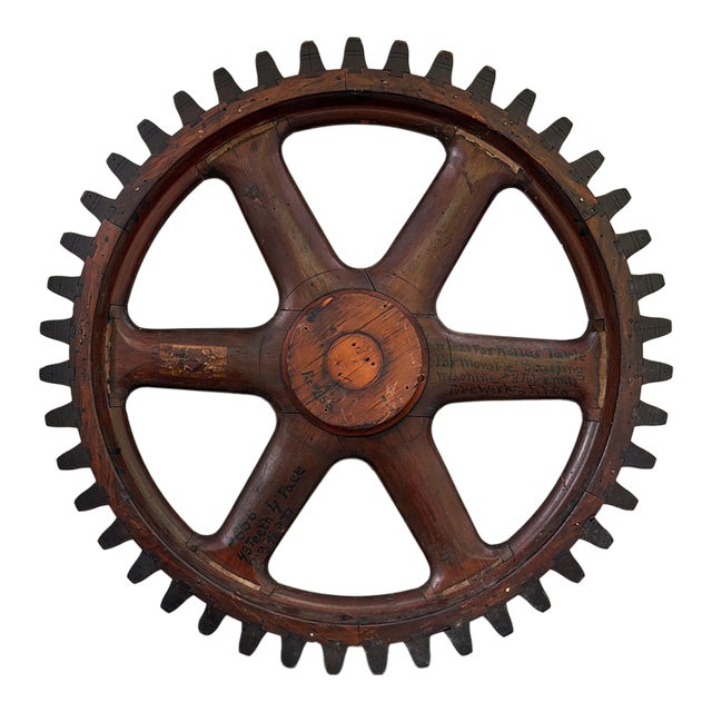 Industrial Foundry Pattern | Wood Cogged Wheel For Sale