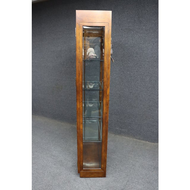 Henredon Scene One Oak Lighted Curio Cabinet For Sale - Image 11 of 12