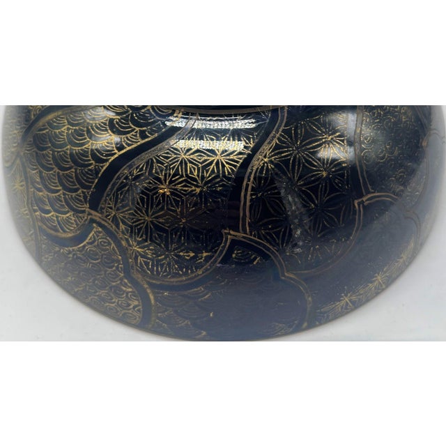 Blue 18th C. Qianlong Chinese Export Powder Blue Gilt Famille Rose 11 Inch Punch Bowl, Antique Qing Dynasty Chinoiserie Porcelain, Mandarin Palette For Sale - Image 8 of 18