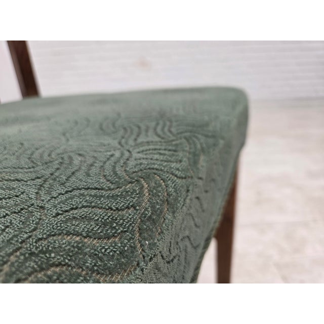 Green Danish Dining Chairs in Furniture Wool and Oak Wood, 1960s, Set of 6 For Sale - Image 8 of 18