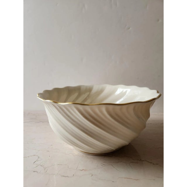 Mid-Century Modern Late 20th Century Sophisticated Vegetable Bowl Gold Trim by Lenox For Sale - Image 3 of 10