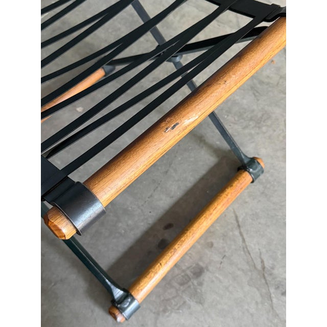 Pair of Iron and Oak Campaign Stools by Cleo Baldon for Terra, Ca. 1965 For Sale - Image 11 of 13