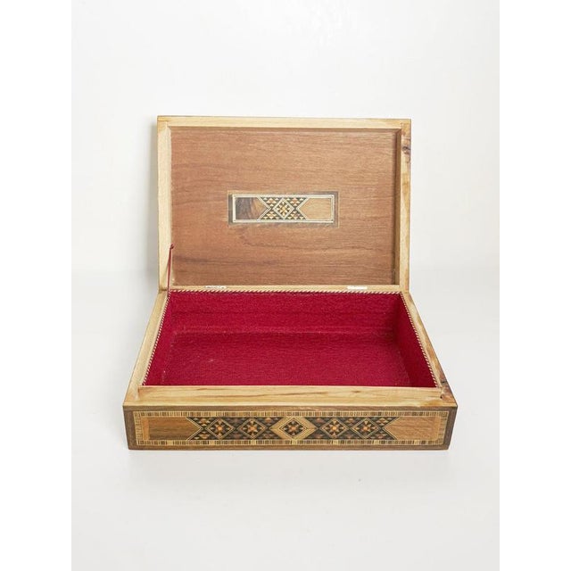 Brown Large Wood Marquetry Box, France, 1970s For Sale - Image 8 of 15