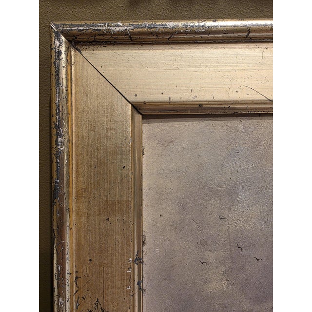 Boats in the Harbor. Oil Paintings on a Panel, Framed, Set of 2 For Sale - Image 7 of 10