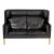 2000 - 2009 2-Seater Sofa in Black Patinated Leather with Oak Legs by Børge Mogensen for Fredericia For Sale - Image 5 of 5
