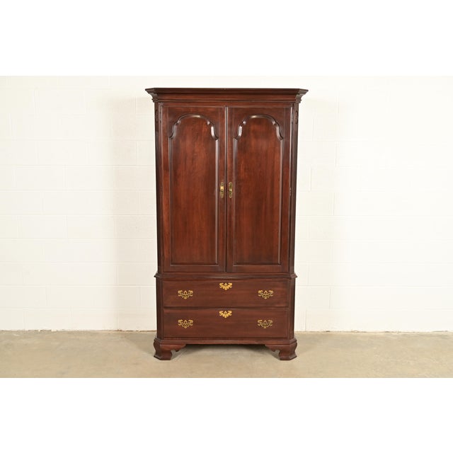 Ethan Allen Georgian Solid Cherry Wood Armoire Dresser or Gentleman's Chest For Sale - Image 15 of 15