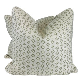 Peter Dunham "Kumbh" in Green/Natural 22" Pillows-A Pair For Sale