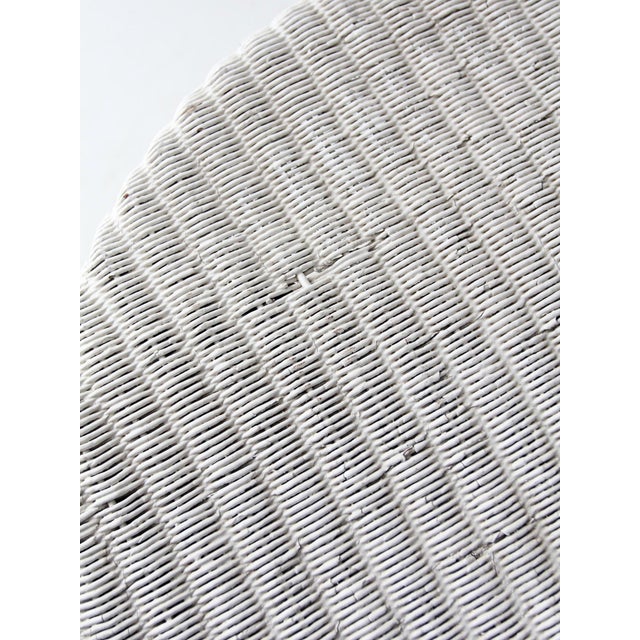 White Antique White Wicker Parlor Table For Sale - Image 8 of 12