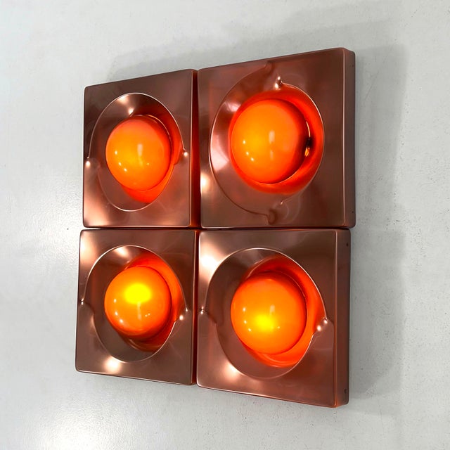 Space Age Bronze Wall Lamp, 1970s For Sale - Image 4 of 10