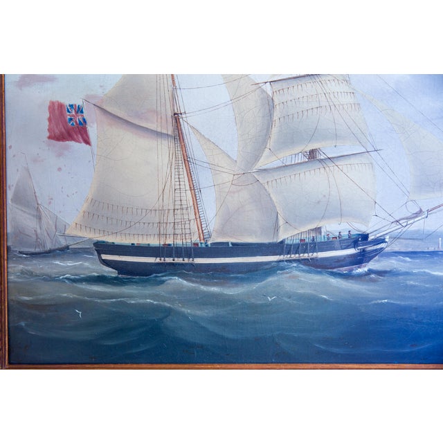 19th Century British Antique Sailing Ship Painting of “Ariel” at Sea by John Murday For Sale - Image 17 of 18