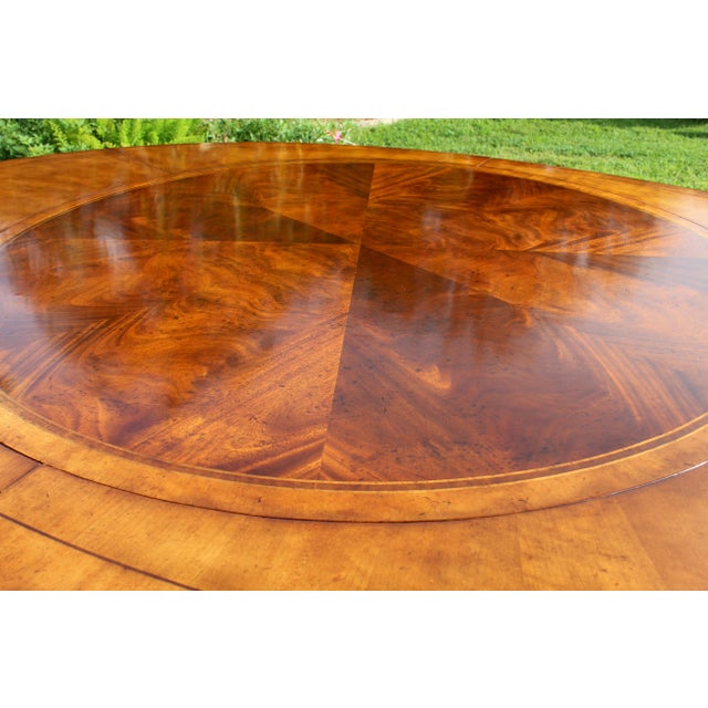 2000 - 2009 Jonathan Charles Buckingham Mahogany & Satinwood Oval Dining Table For Sale - Image 5 of 18