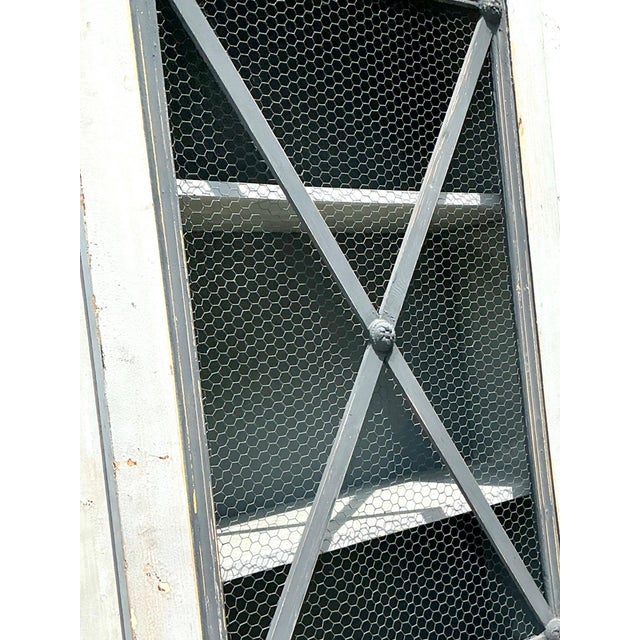 Vintage French Distressed Metal and Wood Cabinet For Sale - Image 9 of 18