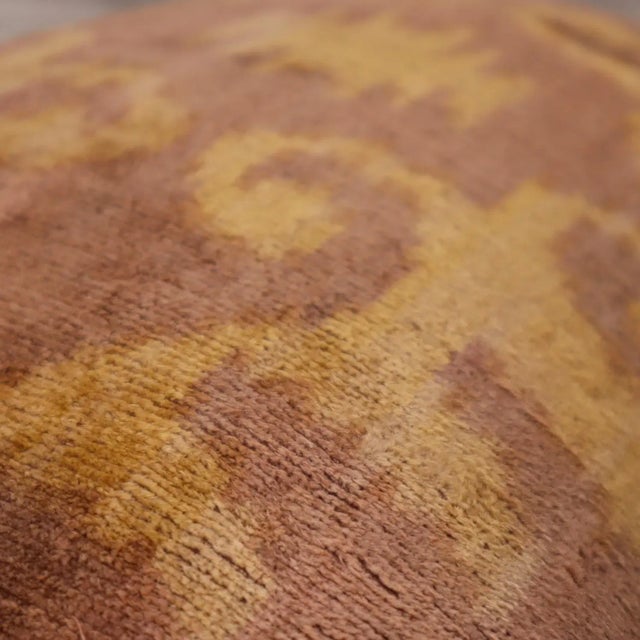 2020s Contemporary Brown Gold Velvet Throw Pillow & Down Insert For Sale - Image 5 of 11