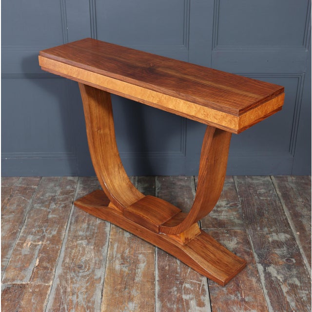 Art Deco French Walnut Console Table, 1930s For Sale - Image 12 of 16