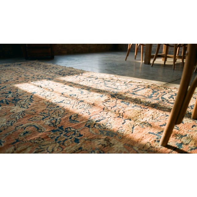 1920s Antique Sarouk Mohajeran Large Oversized Big Rug Wool Coral For Sale - Image 15 of 15