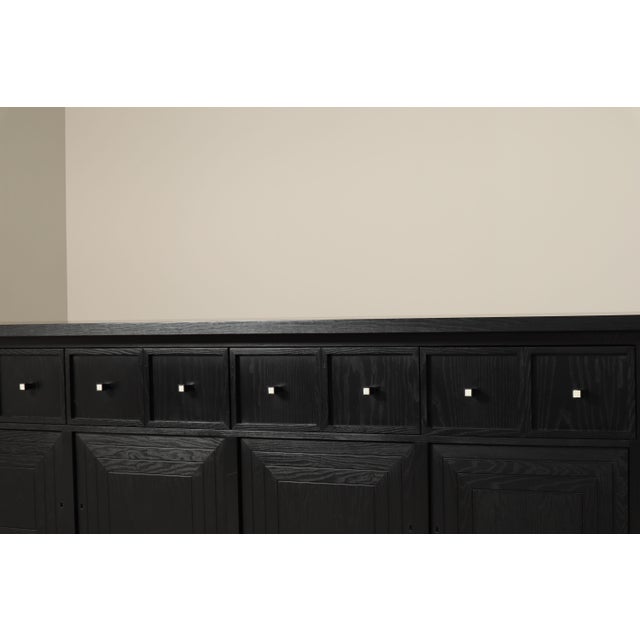 Large Architectural 4-Door Sideboard in Ebonized Wood, 1990s For Sale - Image 6 of 17