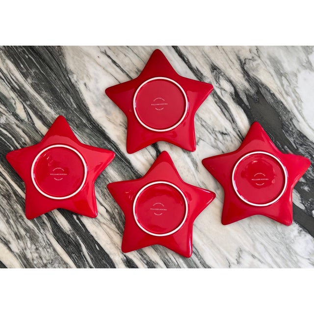 Early 21st Century Williams Sonoma Holiday Star Accent Plates - Set of 4 For Sale - Image 5 of 11