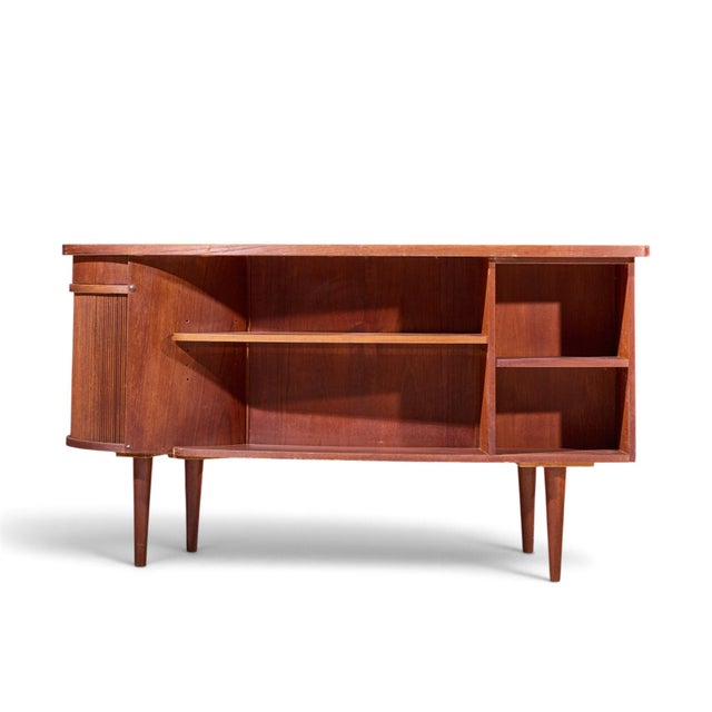 Kai Kristiansen for Feldballes Model 54 Mid Century Danish Teak Tambour Door Desk For Sale - Image 10 of 11