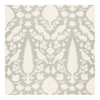 Sample, Schumacher Chenonceau Fabric in Aquamarine For Sale