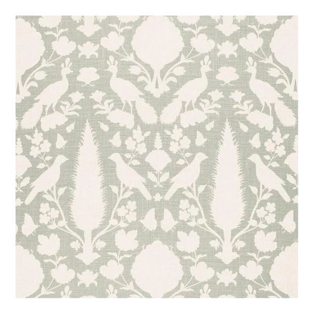 Sample, Schumacher Chenonceau Fabric in Aquamarine For Sale