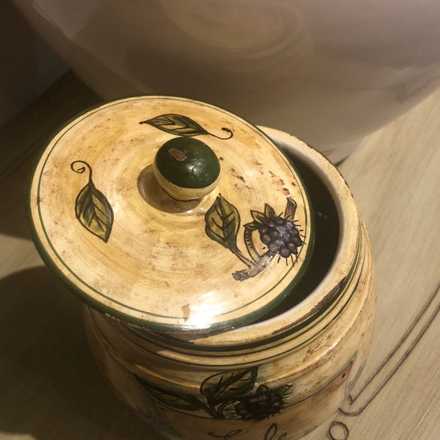 Italian Italian Hand Painted Ceramic Sale Canister For Sale - Image 3 of 11