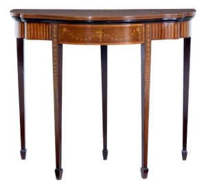 19th Century Sheraton Revival Inlaid Mahogany Card Table, 1880