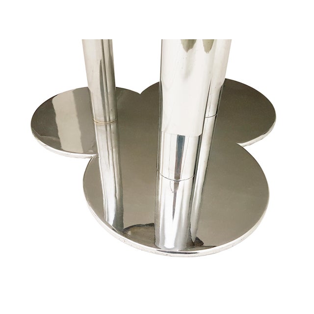 1960s Vintage Round Smoked Glass and Chrome-Plated Trifoglio Table by Sergio Asti for Poltronova, 1969 For Sale - Image 5 of 13