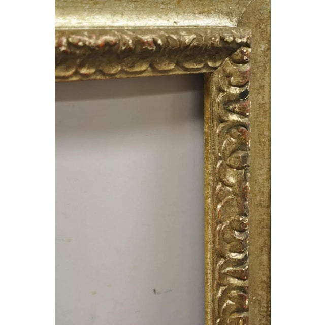 Early 20th Century Italian Polychrome Parcel Gilt Carved Wood 51x33 Florentine Painting Frame For Sale - Image 9 of 12