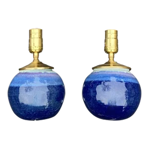 Vintage 1970s Ceramic Wall Sconces - a Pair