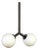Y Pendant Mini, Black, 41in H, 3 Inch Glass Globes, by Research.Lighting, Modern, Minimal Hanging Light For Sale