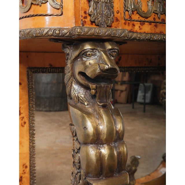 19th Century Empire-Style Console Table - Gilt Bronze Mounts - Black Marble Top For Sale - Image 4 of 7