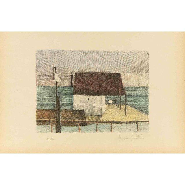 Modern Alcione Gubellini, Seascape, Etching, Mid-20th Century For Sale - Image 3 of 3