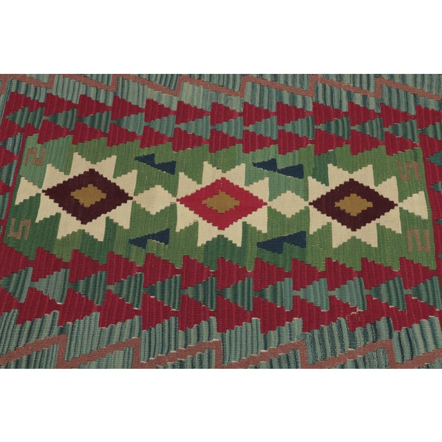1960s Tribal Style Geometric Design Handmade Oushak Kilim Rug For Sale In Sacramento - Image 6 of 12