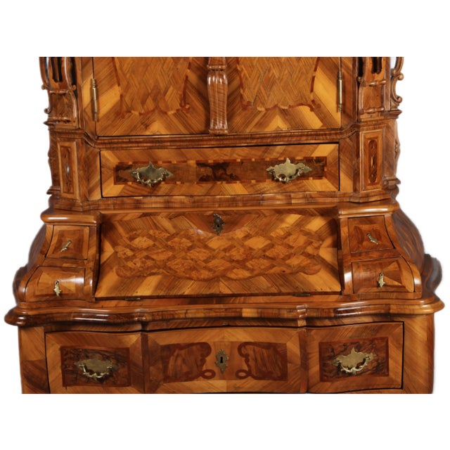 Brown Baroque Museum Secretary Mainz in Walnut, 1750s For Sale - Image 8 of 18
