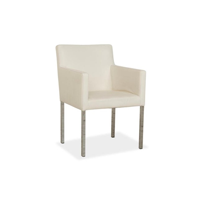 Modern Tommy M by Machalke Leather Chairs in Cream, Set of 6 For Sale - Image 3 of 12