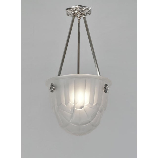 Art Deco French Art Deco Pendant Light by Francis Hubens & Degue 1930 France For Sale - Image 3 of 7