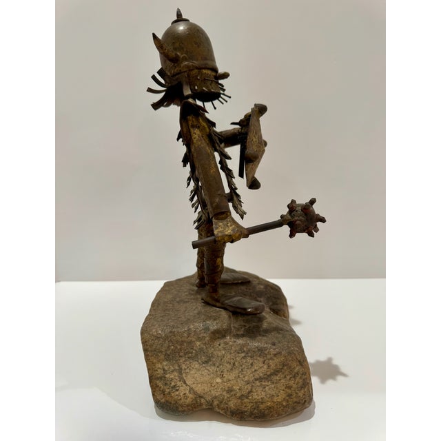 Vintage 1970s Brutalist Viking Warrior Metal Sculpture by Ryan, Shield & Mace For Sale In Atlanta - Image 6 of 9