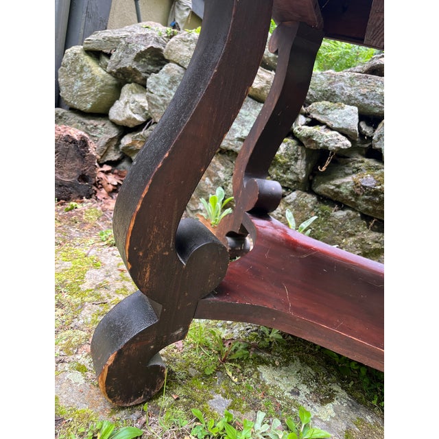 Antique Wooden Desk Console Table For Sale - Image 4 of 9