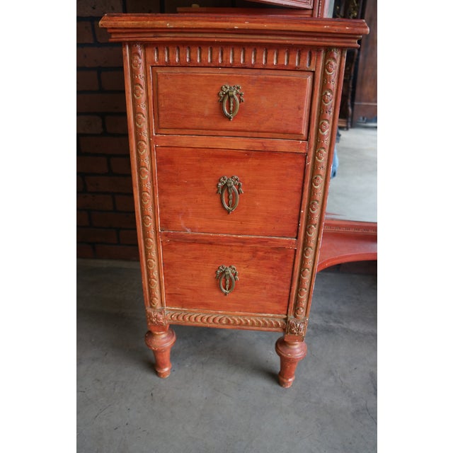 Antique French Regency Style Vanity With Mirror For Sale - Image 4 of 9