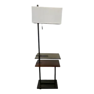 Mid- Century Modern Two-Tier Table Floor Lamp