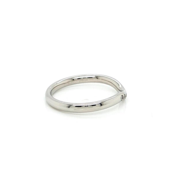 Tiffany and Co. Mid 20th Century Tiffany & Co Elsa Peretti Diamond Curved Band Ring Platinum Size 6 For Sale - Image 4 of 6