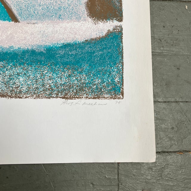 1970’s Original Abstract Contemporary Lithograph “Snow Blossoms” For Sale - Image 4 of 6