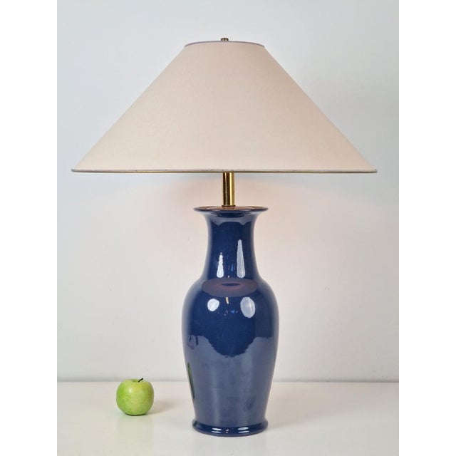 1970s Vintage Jar Table Lamp in Ceramic and Brass, 1970 For Sale - Image 5 of 9