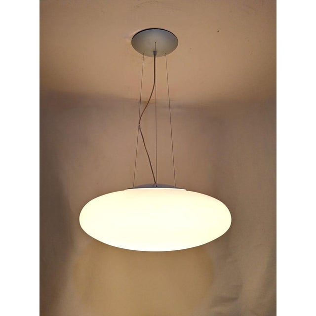 Large Pendant Light in Murano Opaline Glass, 1990s For Sale - Image 12 of 17