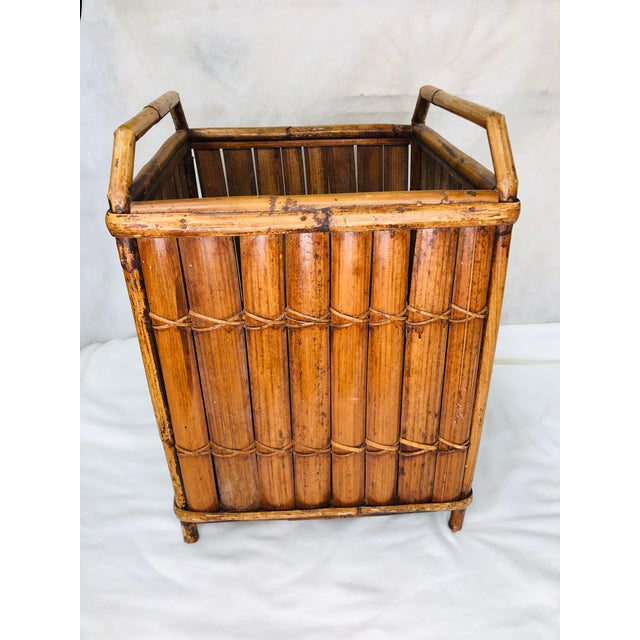 1970s Bamboo Kindling Box Chairish